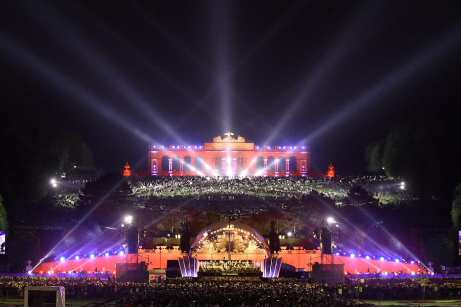 Nicht nur für die Ohren ein Traum, sondern auch ein Augenschmaus: Das Sommernachtskonzert in Schönbrunn.