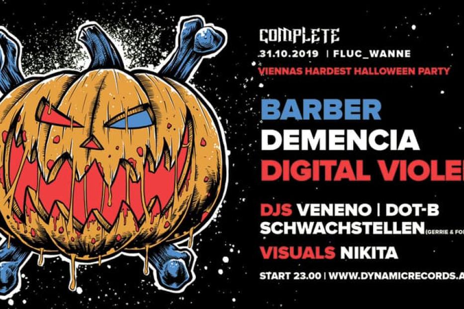 Ein stilisierter Halloween-Kürbis mit Knochen für eine Party in Wien.