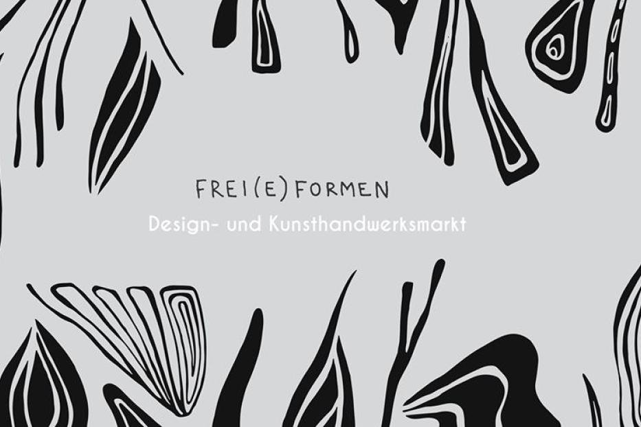 Abstrakte Illustration für den Design- und Kunsthandwerksmarkt „Frei(e) Formen“.