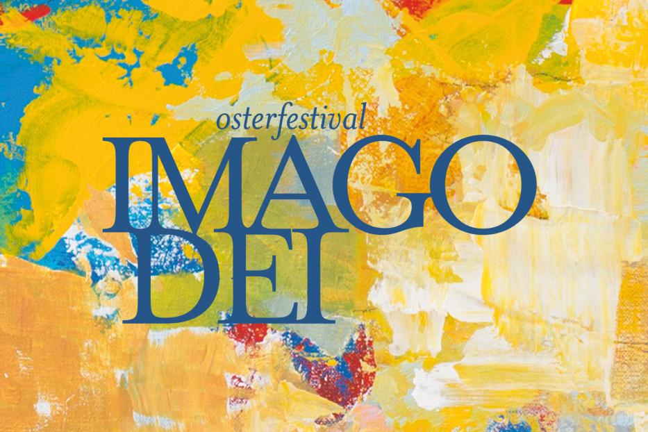 Das farbenfrohe Plakat wirbt für das Osterfestival Imago Dei.