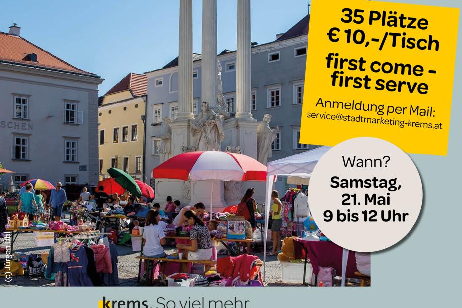 Ein Kinderflohmarkt findet in der Altstadt von Krems statt.