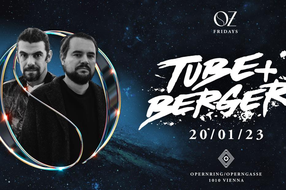 Ein Werbeplakat für eine Veranstaltung mit Tube & Berger am 20.01.23 in Wien.