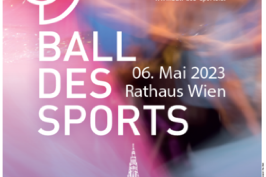 Das Plakat für den „Ball des Sports“ am 6. Mai 2023 im Rathaus Wien.