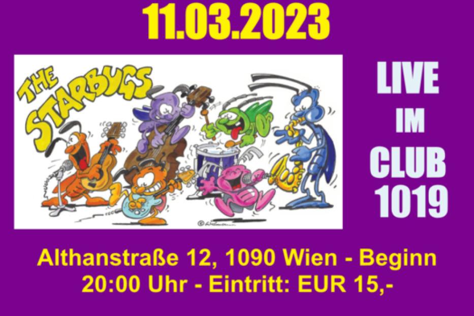 Cartoon-Band „The Starbugs“ spielt am 11.03.2023 live im Club 1019 in Wien.