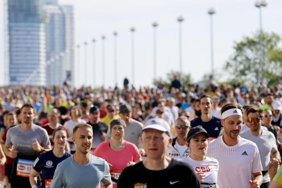 Läufer beim 40. Vienna City Marathon.