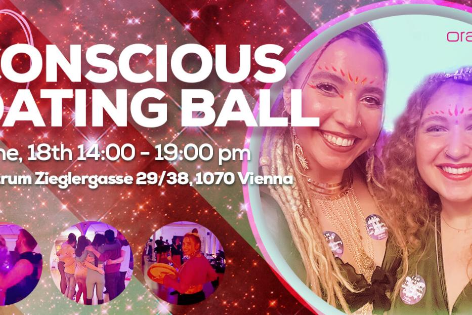 Werbeplakat für einen „Conscious Dating Ball“ am 18. Juni in Wien.