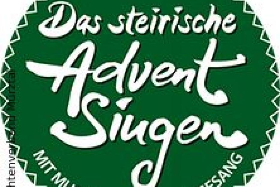 Logo des „Steirischen Adventsingen“ auf grünem Grund.