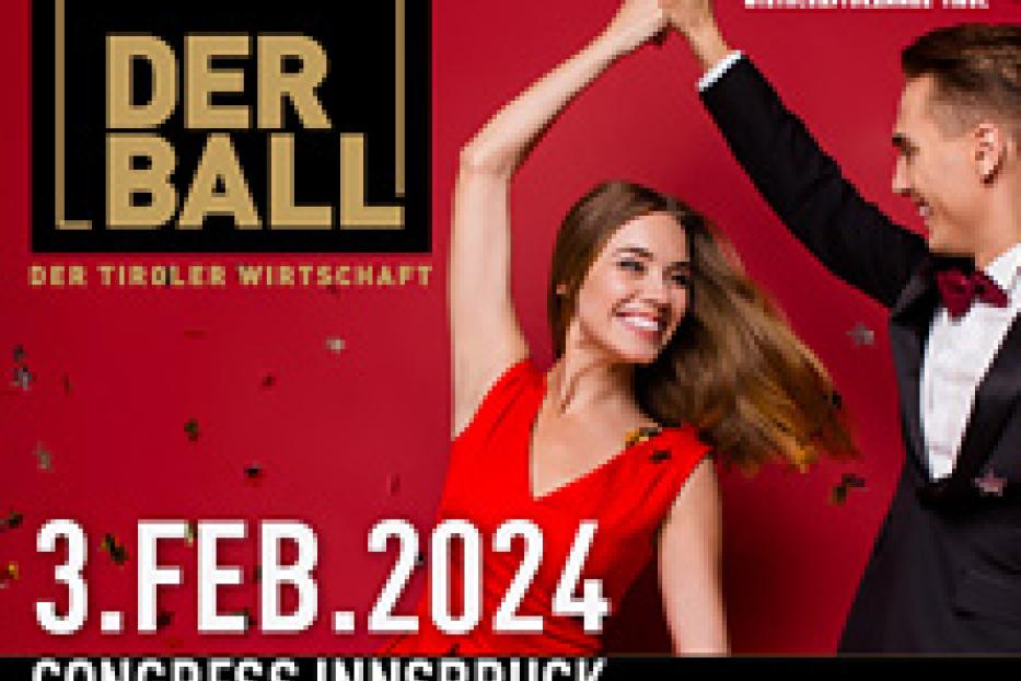 Ein Paar tanzt auf dem „Der Ball der Tiroler Wirtschaft“ im Congress Innsbruck am 3. Feb. 2024.