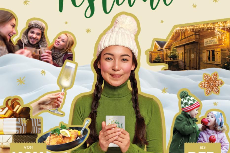 Werbung für das Wiener Alm Advent Festival vom 23. November bis 22. Dezember 2023.