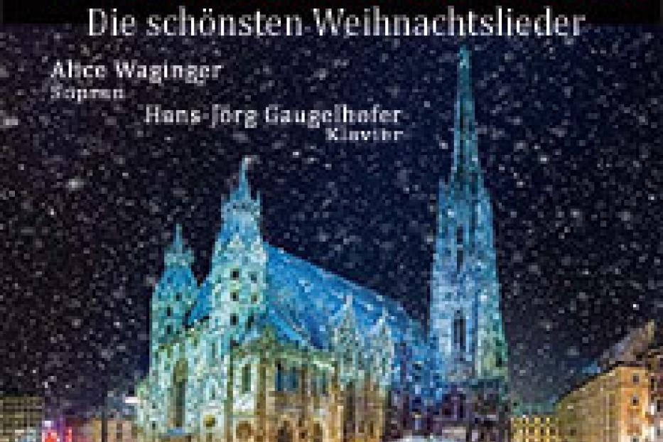 Das Cover der CD „Weihnachten in Wien“ zeigt eine beleuchtete Kirche im Winter.