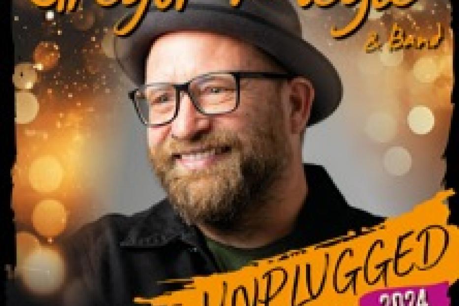 Das Werbeplakat zeigt Gregor Meyle & Band für „Unplugged 2024“.