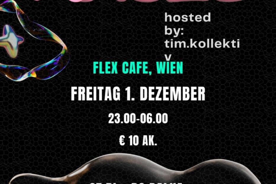 Ankündigung für eine „Magic“-Veranstaltung im Flex Cafe, Wien, am Freitag, den 1. Dezember.