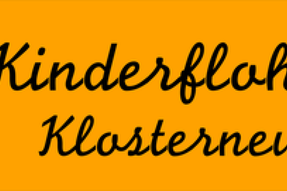 Werbung für einen Kinderflohmarkt in Klosterneuburg.