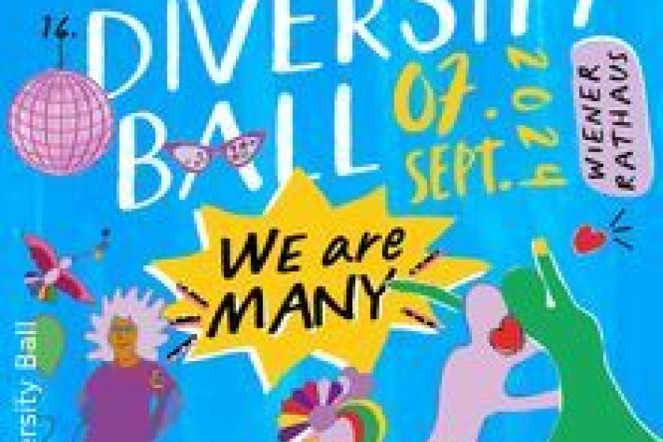 Ein Werbeplakat für den Diversity Ball am 7. September 2024 im Wiener Rathaus.