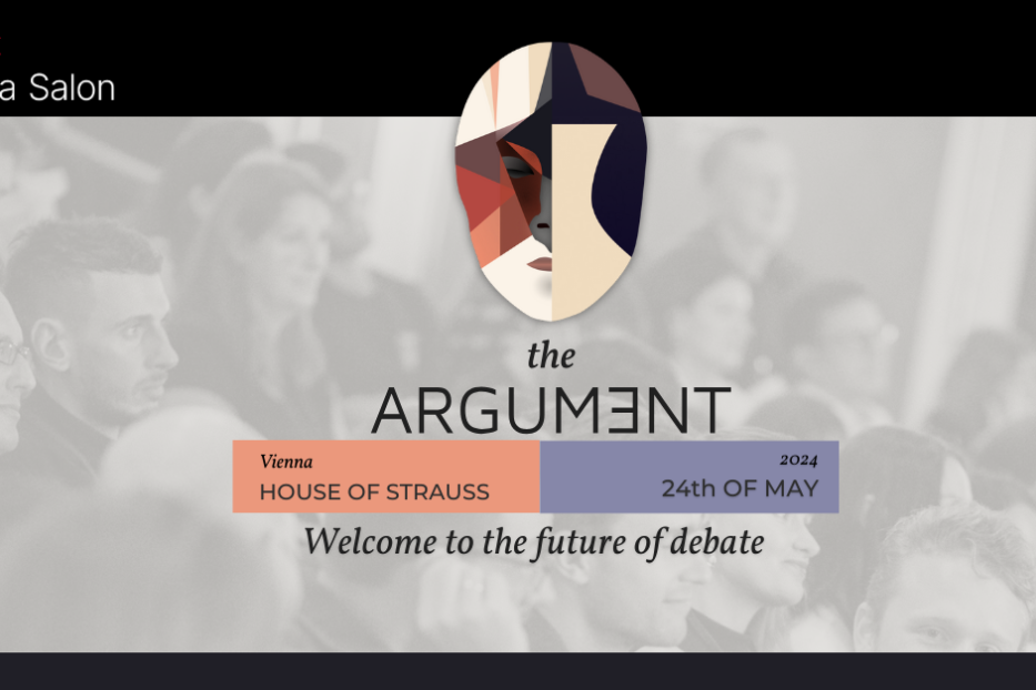 Werbung für eine TEDx Vienna Salon-Veranstaltung mit dem Titel „The Argument“ am 24. Mai 2024.