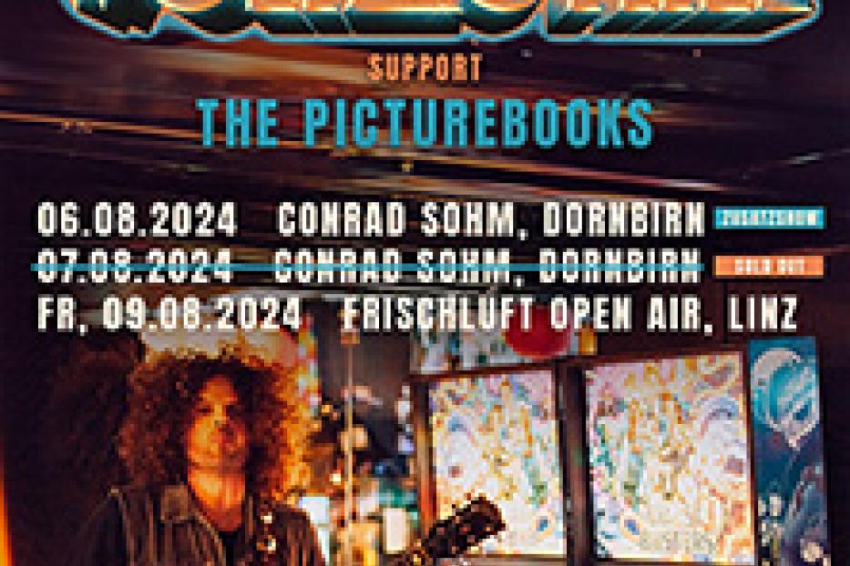 Ein Werbeplakat für ein Wolfmother-Konzert mit The Picturebooks als Support-Act.