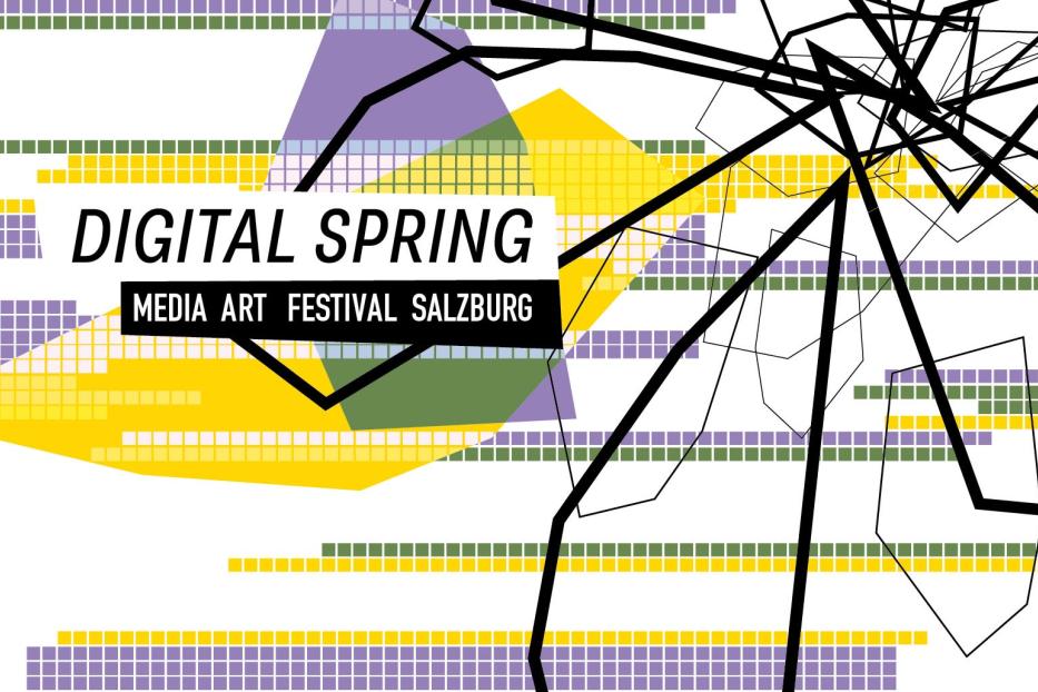Das Veranstaltungsplakat für das Media Art Festival Salzburg „Digital Spring“.