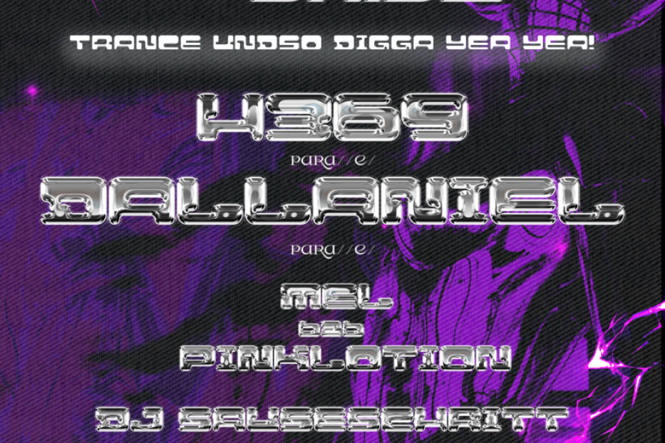 Ein Flyer für „Underground Drive“ am 05.04. im Flex mit 4369, DallanJel, Mel Bab, Pinklotion und DJ Sauseschritt.