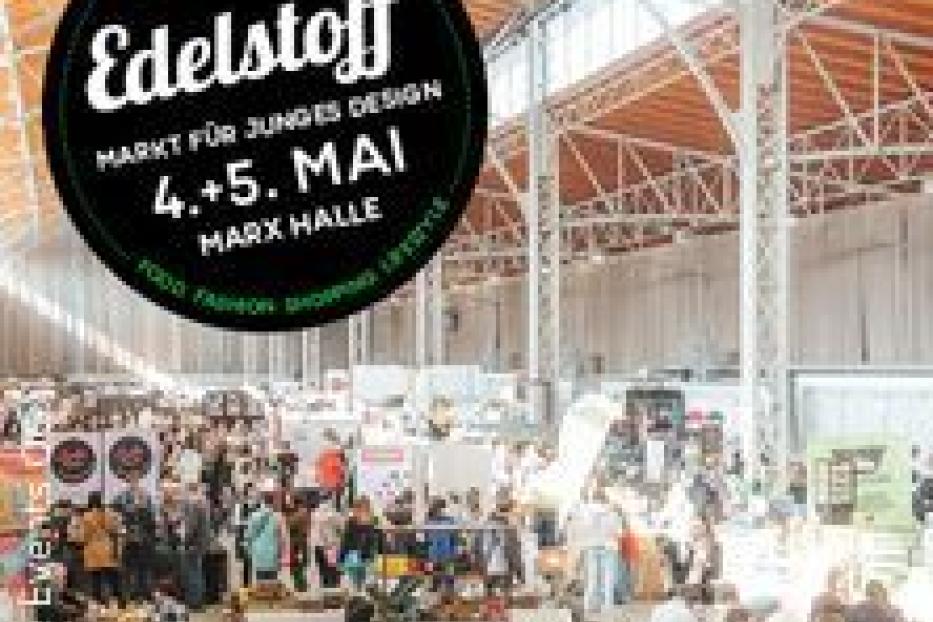 Eine belebte Szene auf dem Edelstoff Markt für junges Design in der Marx Halle.