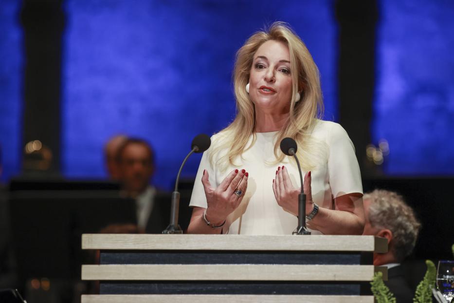 Die Salzburger Festspiele sind für sie eine „Oase der Menschlichkeit“: Präsidentin Kristina Hammer bei der Eröffnung des Festivals Ende Juli 
