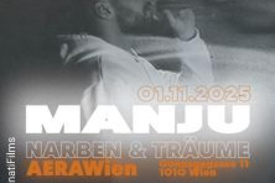 Ein Konzertplakat für Manju, „Narben & Träume“, Aera Wien, 01.11.2025.