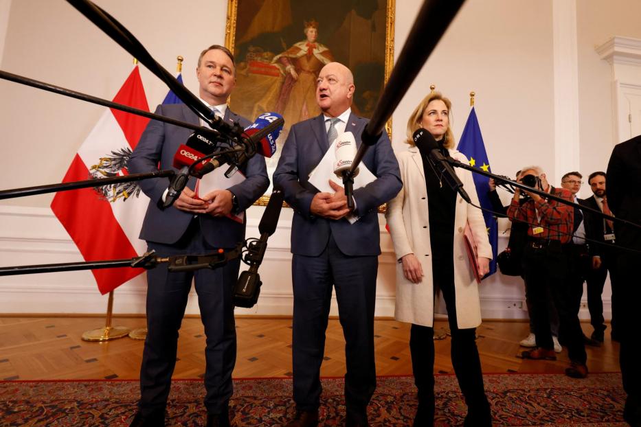 Austria's new three-party government holds its first cabinet meeting in Vienna