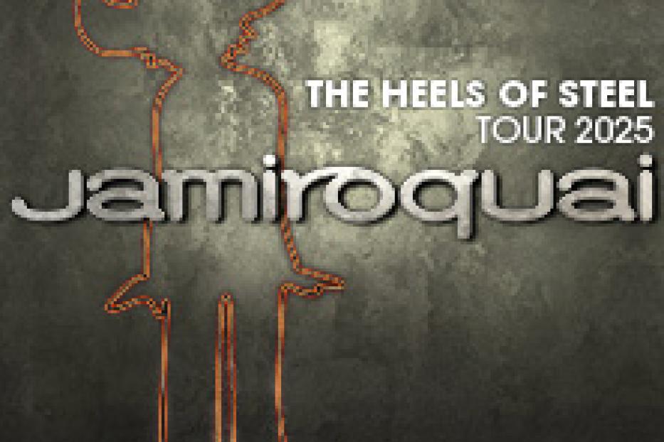 Das Tourplakat der „The Heels of Steel“-Tour 2025 von Jamiroquai.
