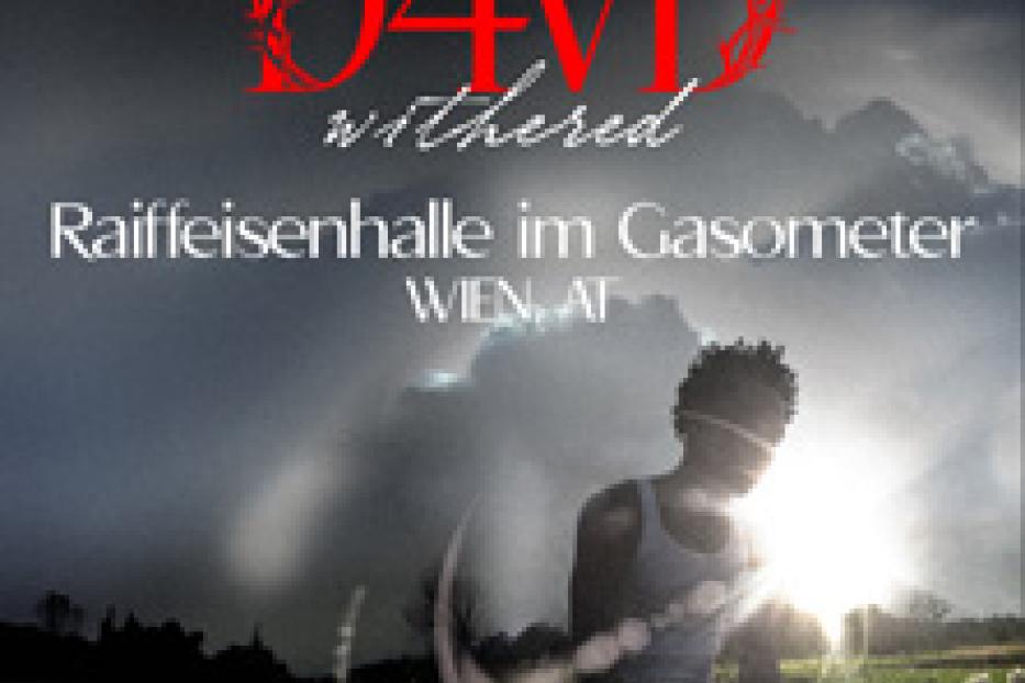 Ein Konzertplakat für D4VD „Withered“ in der Raiffeisenhalle im Gasometer, Wien, am 1. November 2025.