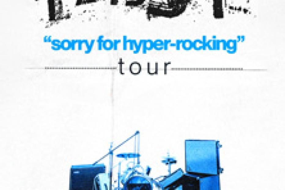 Ein Werbeplakat für die „Sorry for Hyper-Rocking“-Tour der Band Pabst.