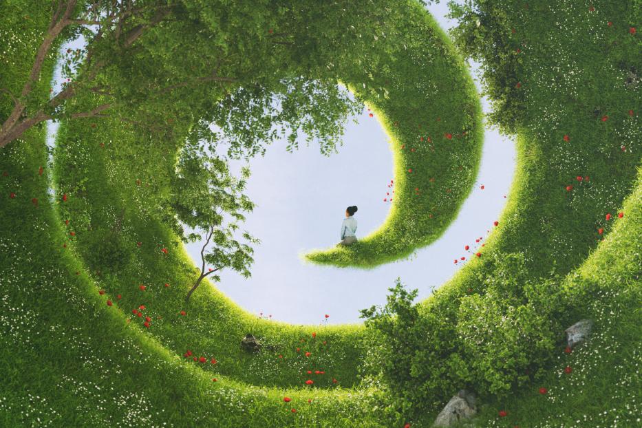 A green spiral