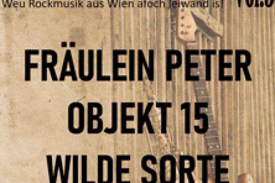 Das Cover von „Bauchgefühle Vol. 3“ zeigt die Bands Fräulein Peter, Objekt 15 und Wilde Sorte.