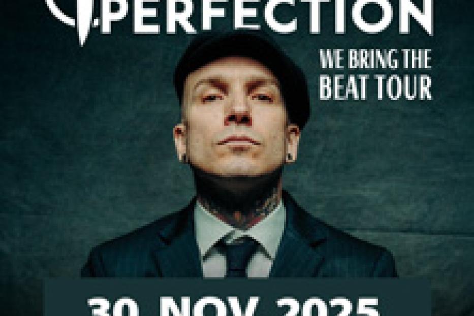 Ein Werbeplakat für die „We Bring The Beat Tour“ von Aesthetic Perfection in Wien am 30. November 2025.