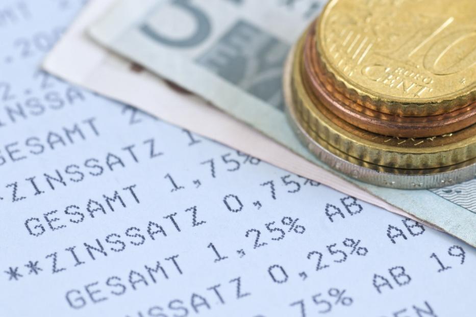 Close-up of bank savings passbook - Euro Currency