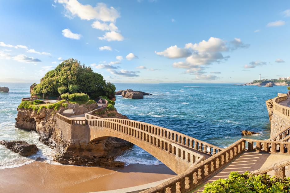 Bridge to the island in Biarritz