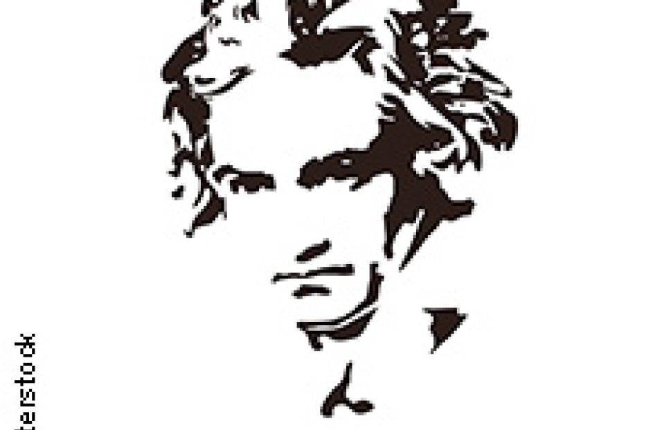 Silhouette von Ludwig van Beethoven.