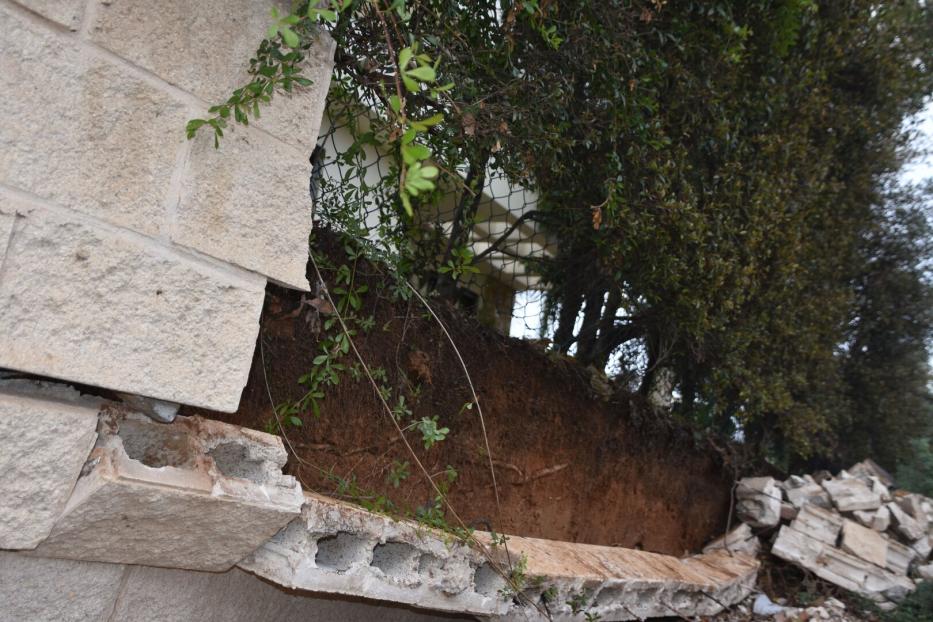 fallen wall