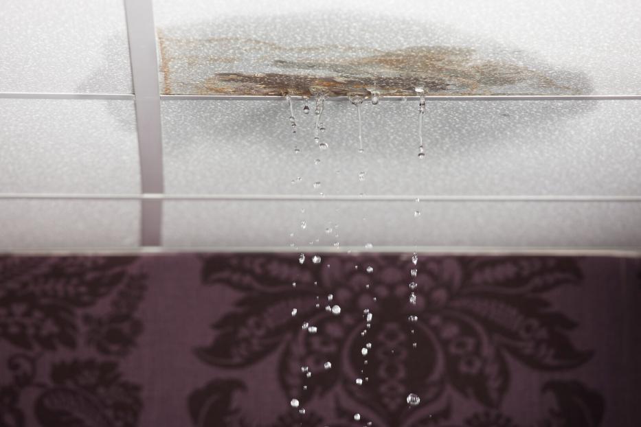 Wassertropfen an der Zimmerdecke