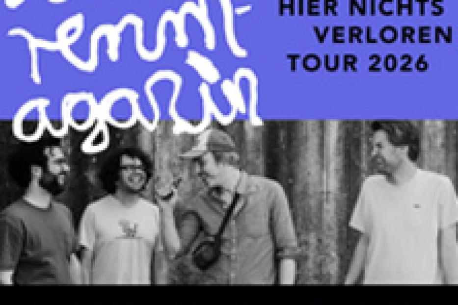 Das Bandfoto wirbt für die „Du hast hier nichts verloren“-Tour 2026 von „Herrenmagazin“.