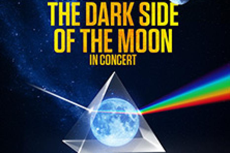Das Cover für „The Dark Side of the Moon in Concert“ von Pink Floyd zeigt ein Prisma und einen Regenbogen.