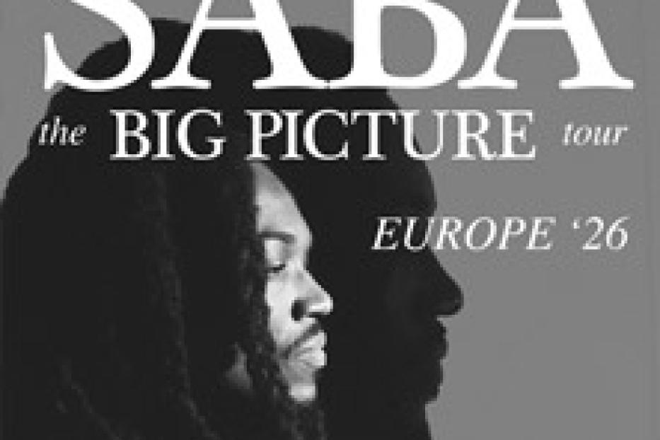 Ein Werbeplakat für die „The Big Picture“-Tour von Saba in Europa im Jahr 2026.
