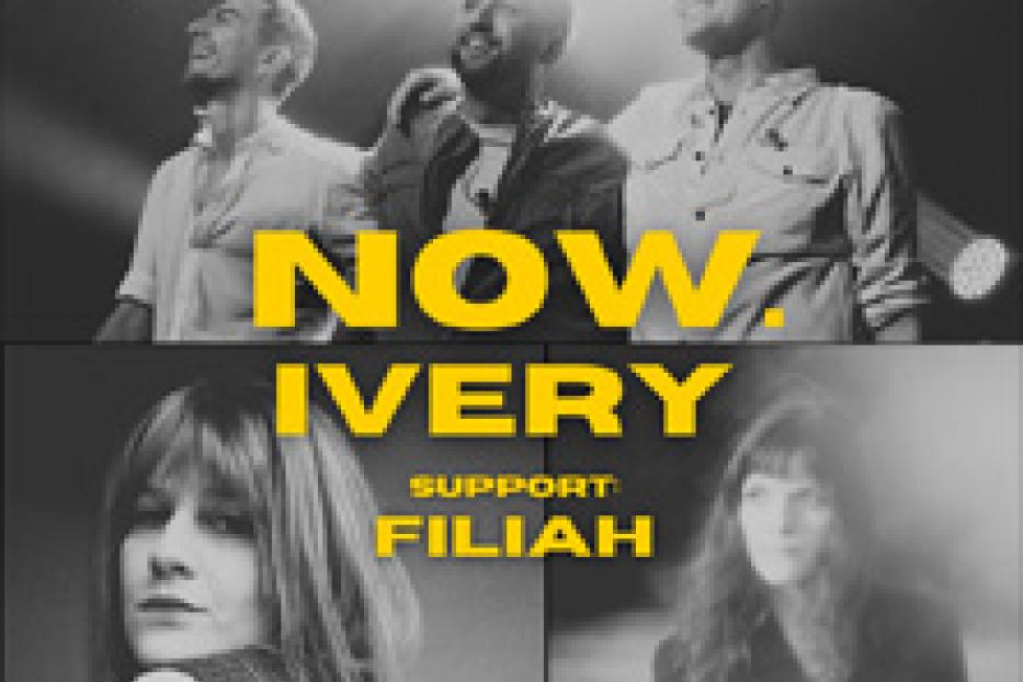 Das Cover zeigt die Band Now, Ivery und Filiah in Schwarzweiß.