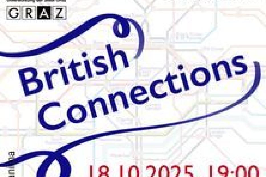 Ein Werbeplakat für „British Connections“ von Cantanima am 18.10.2025 im Minoritensaal.