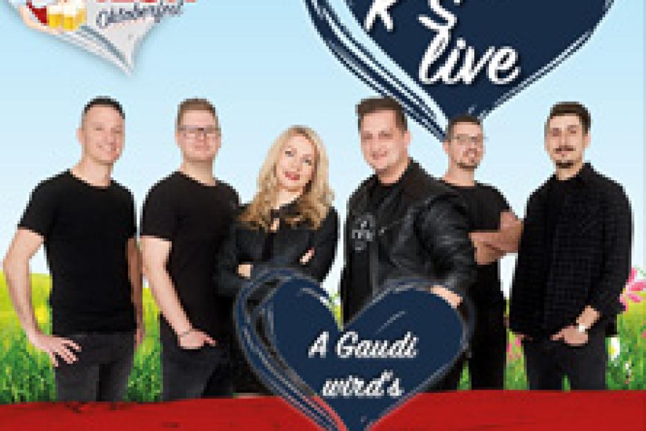 Die Band K's live wirbt für das Brunner Wiesn Oktoberfest in Brunn am Gebirge.