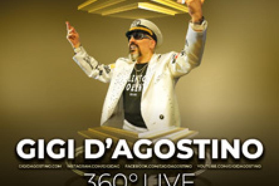 Ein Werbeplakat für eine 360 Grad Club Show mit Gigi D'Agostino in der Stadthalle Graz im Februar 2026.