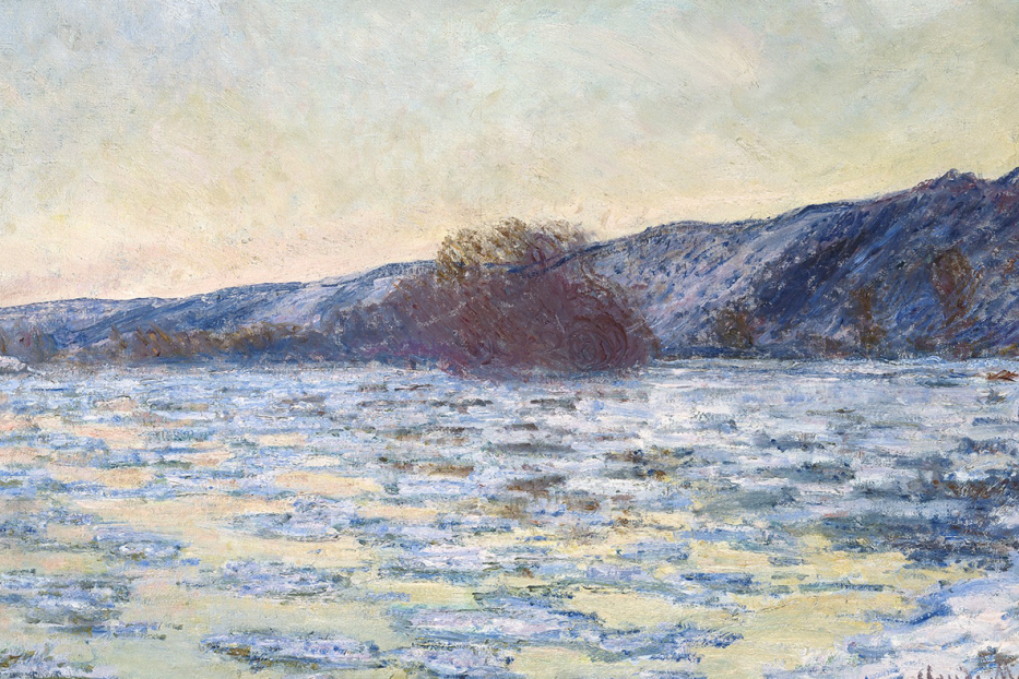 Claude Monet, Eisschollen im Dämmerlicht, 1877