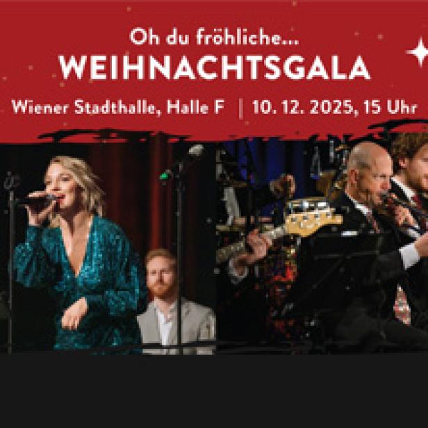Eine Sängerin tritt mit Band bei der „Weihnachtsgala“ in der Wiener Stadthalle auf.