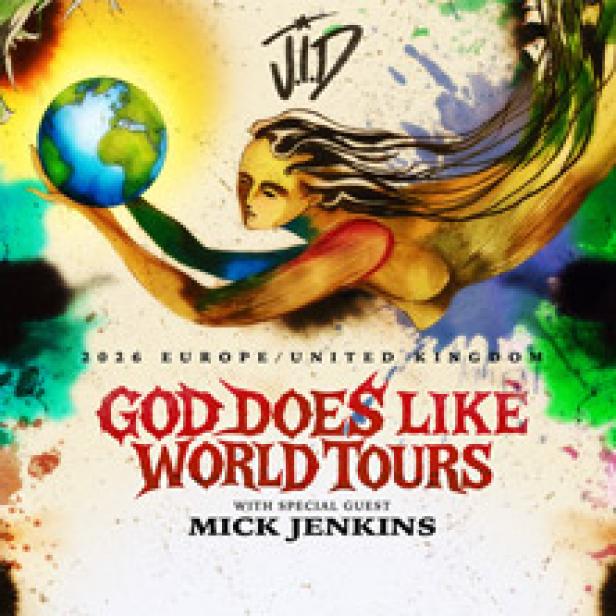Ein Konzertplakat für JID's „God Does Like World Tours“ mit Mick Jenkins als Gast im Jahr 2016.