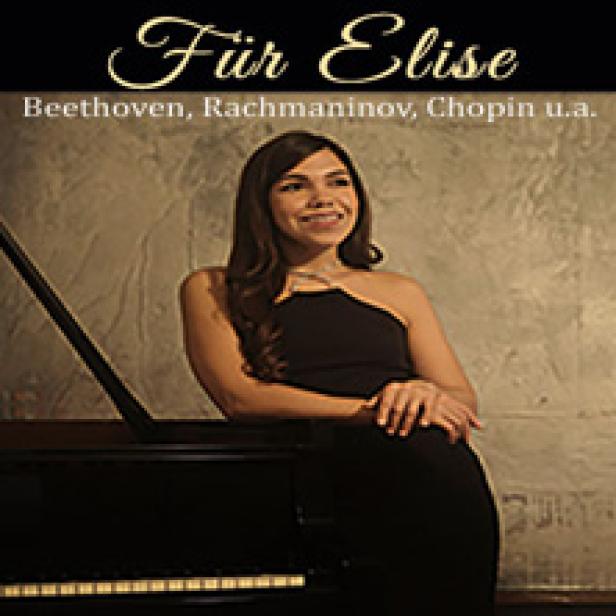 Das Cover zeigt eine Pianistin neben einem Klavier mit dem Titel „Für Elise“.