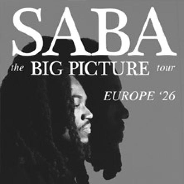 Ein Werbeplakat für die „The Big Picture“-Tour von Saba in Europa im Jahr 2026.