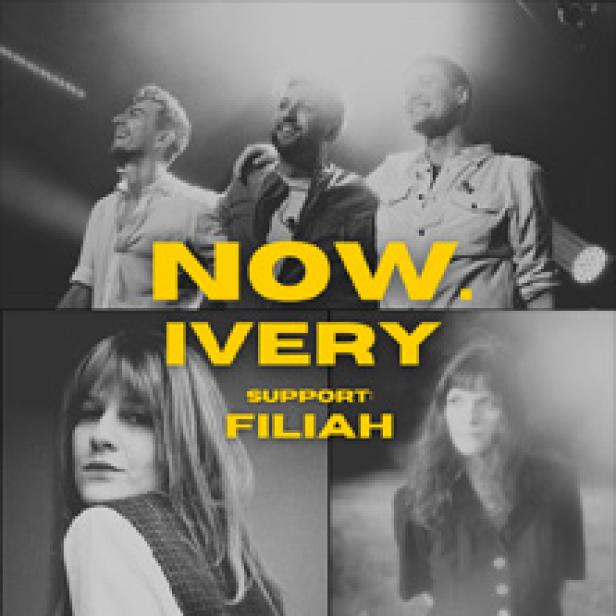 Das Cover zeigt die Band Now, Ivery und Filiah in Schwarzweiß.